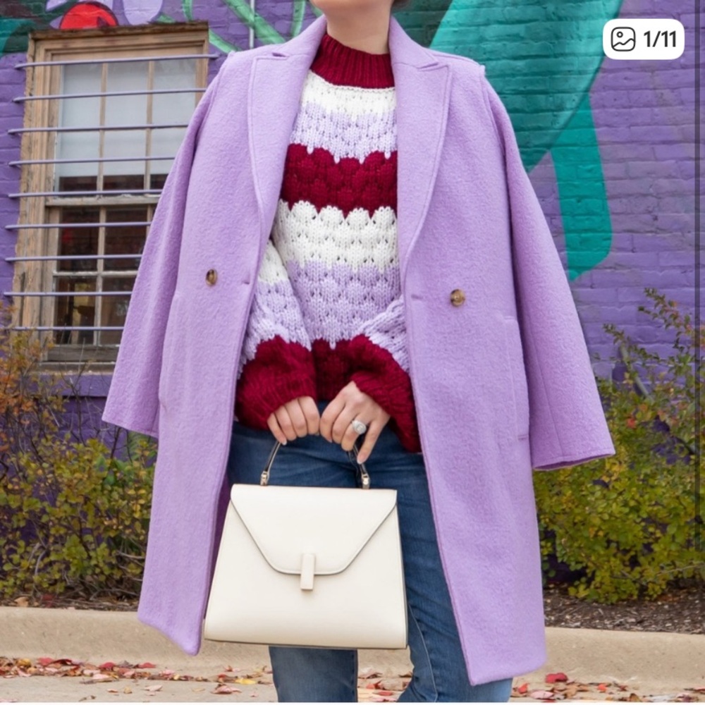 J.Crew The Daphne Topcoat in Italian Boiled Wool in Lavender 00